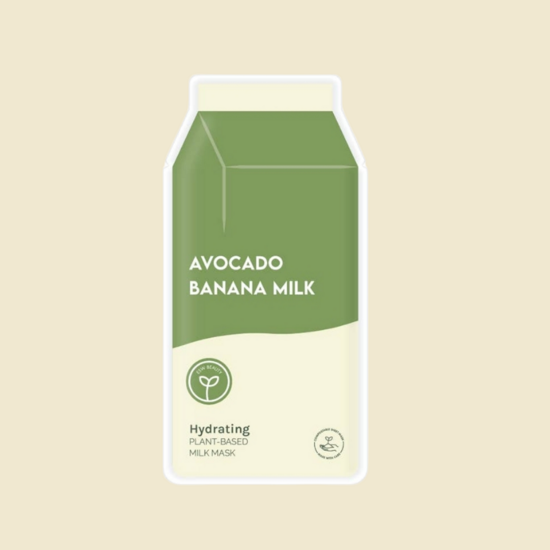 Avocado Banana Milk Hydrating Plant-Based Milk Sheet Mask