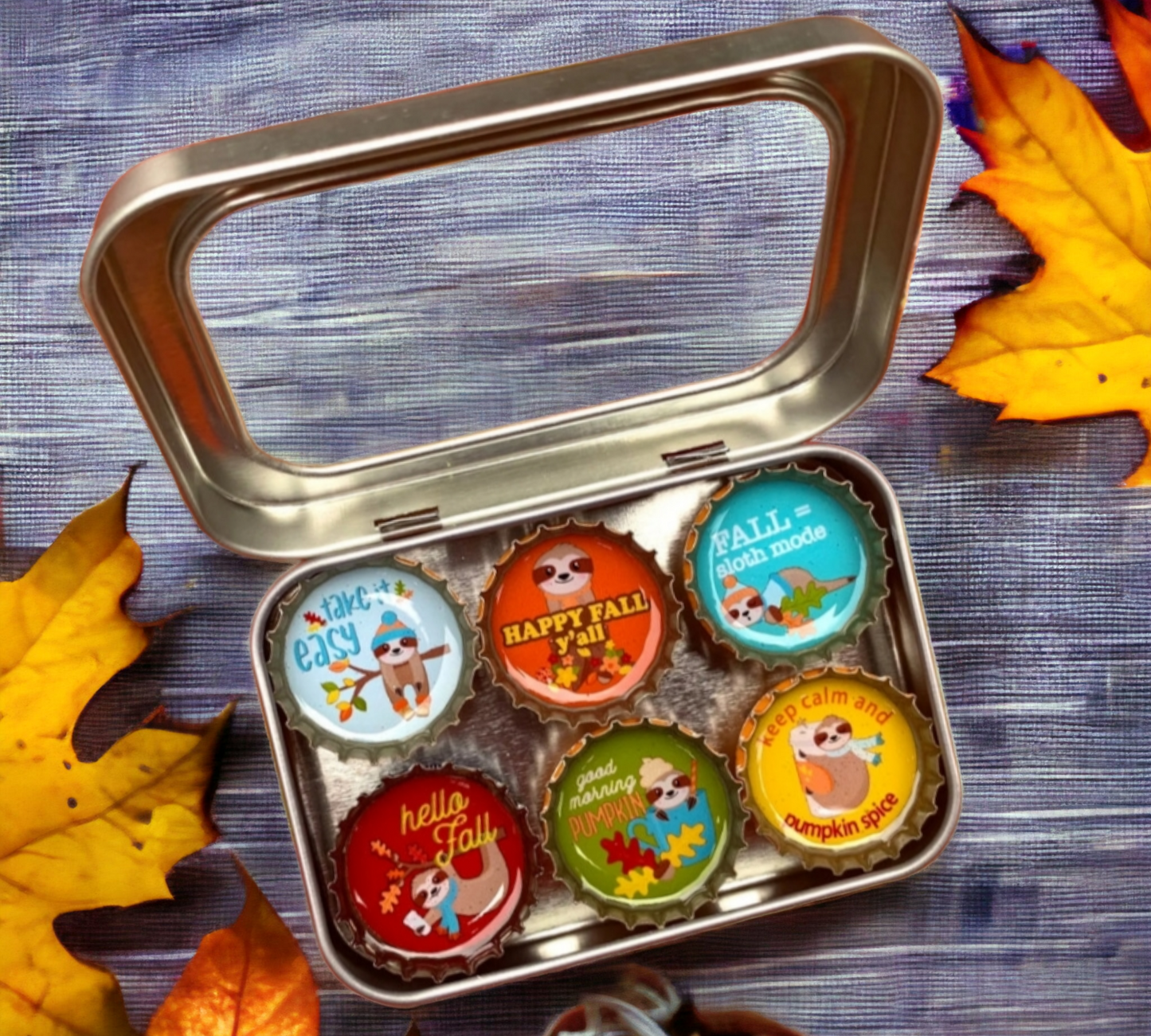 Fall Sloths Magnet - Six Pack