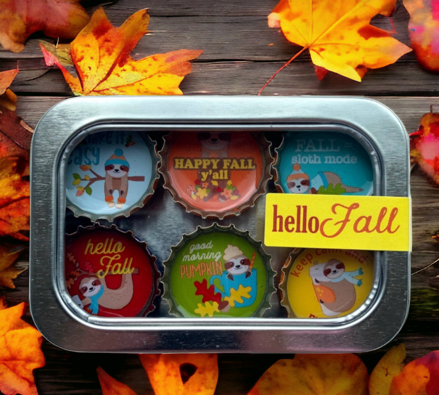 Fall Sloths Magnet - Six Pack